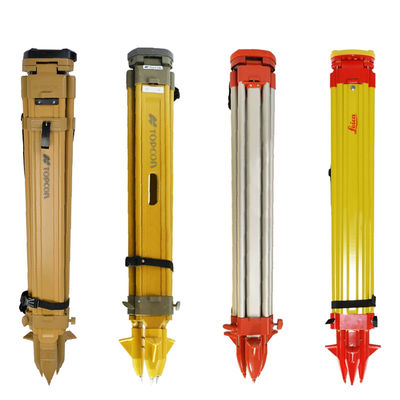 Stativ van aluminiumlegering van massief hout, totaalstation, meettechniek, schokbestendig telescopisch draagvlak