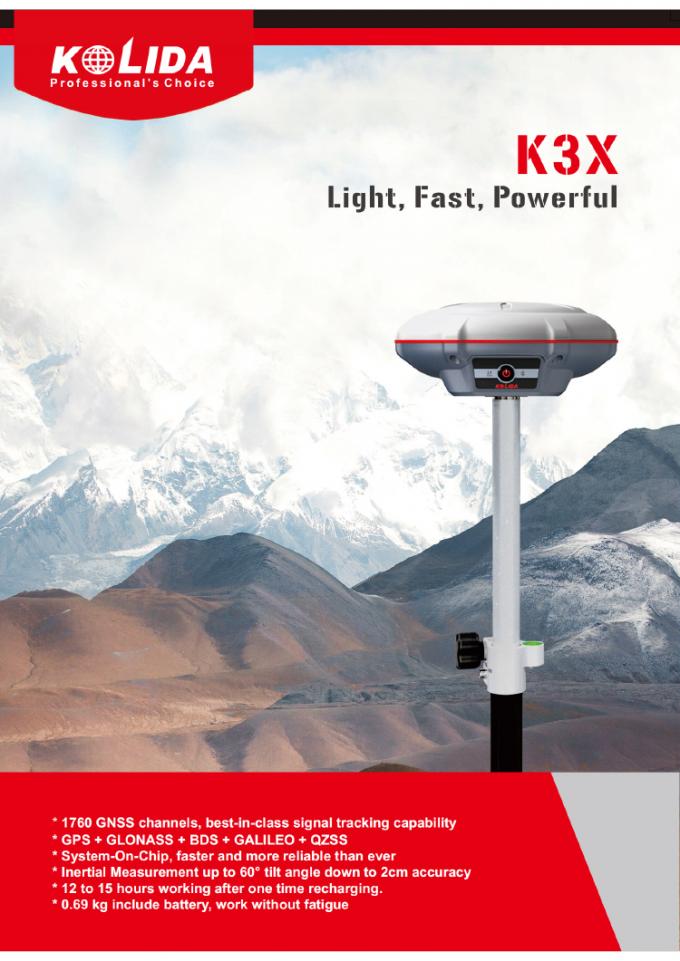 1760 kanalen Kolida K3 RTK Verkenningsapparatuur GPS-ontvanger met hoge nauwkeurigheid 1